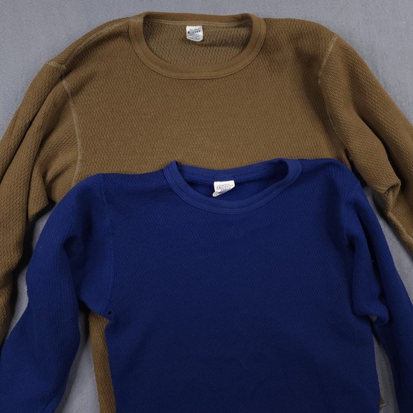 J.E. Morgan Other - J.E. Morgan Arctex Thermal Shirt Mens L Brown Blue Waffle Knit Base Layer 2 Pack